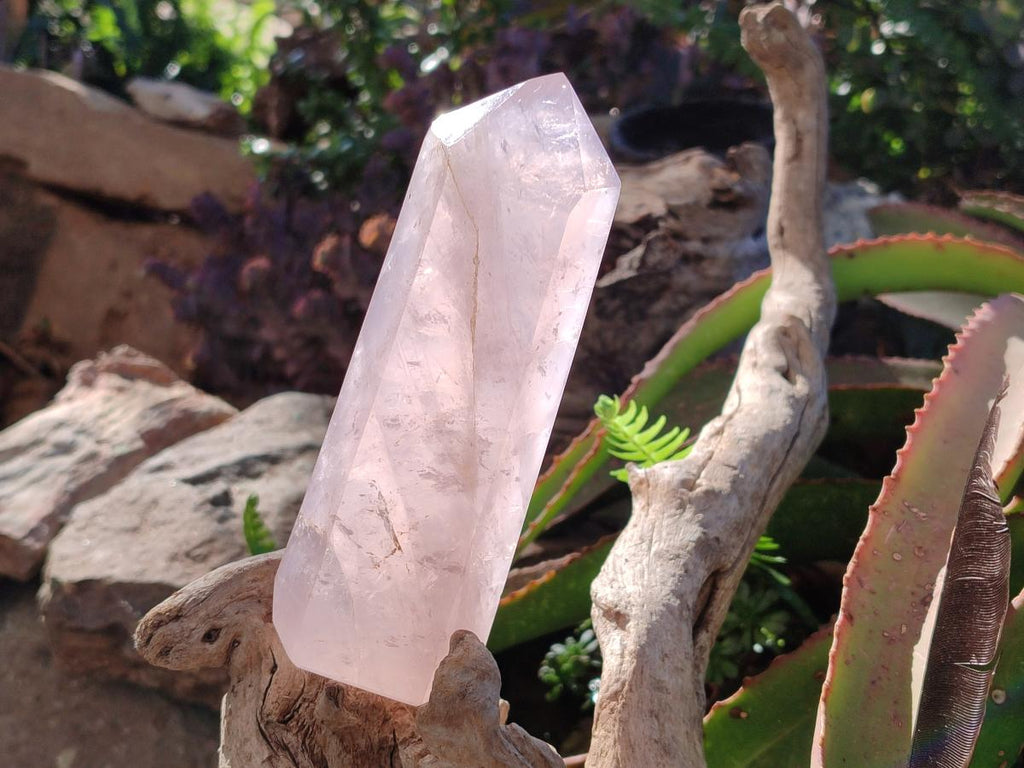 Polished Gemmy Pink Rose Quartz Display Crystal x 1 From Ambatondrazaka, Madagascar