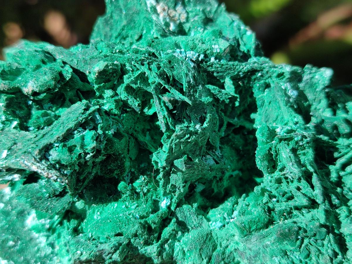 Natural Cabinet Size Bladed Malachite Pseudomorph after Azurite Specimen x 1 From Kolwezi, Congo