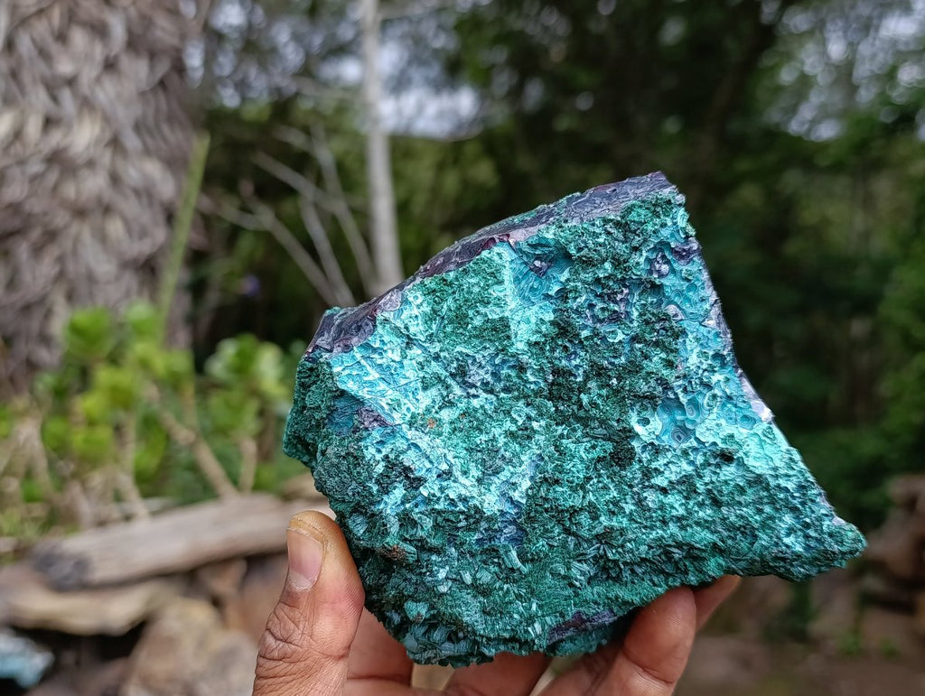 Natural Large Red Cuprite and Silky Malachite Specimen x 1 From Mashamba West, Congo