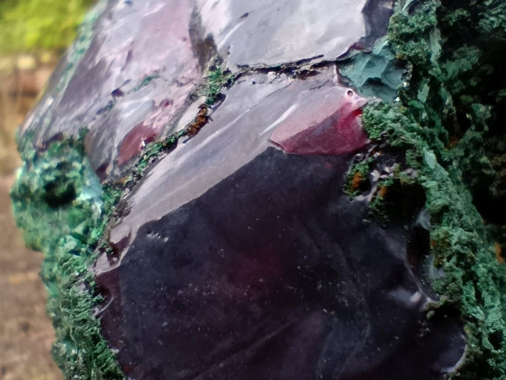 Natural Large Red Cuprite and Silky Malachite Specimen x 1 From Mashamba West, Congo