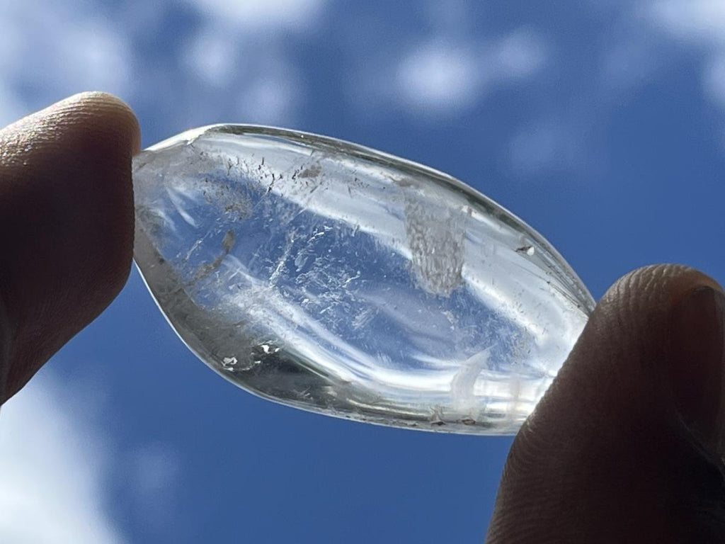 Polished Bag of 12 Rock Crystal Angel Tears - Sold Per Item - From Madagascar