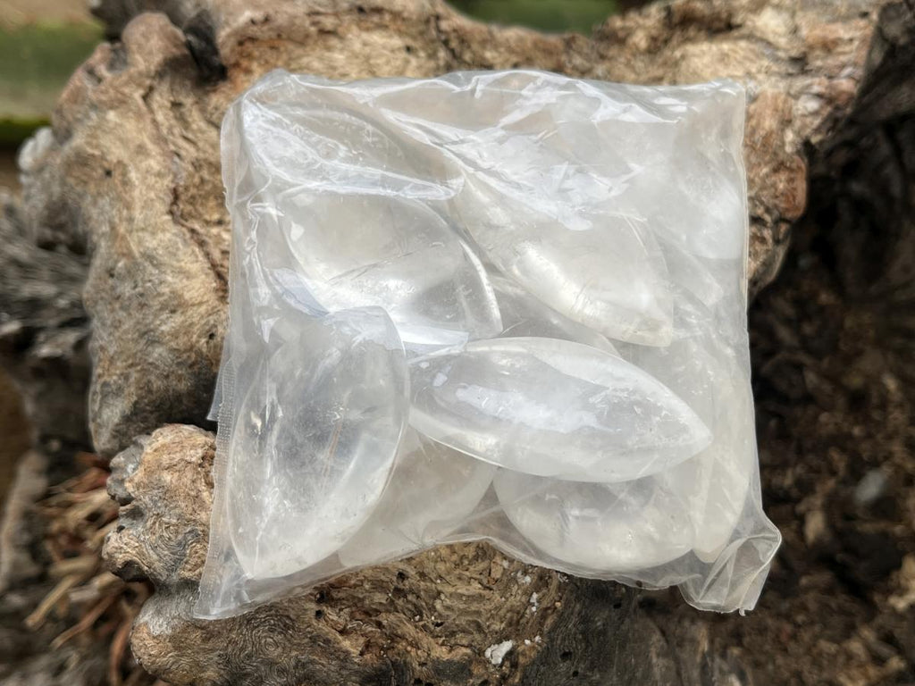 Polished Bag of 12 Rock Crystal Angel Tears - Sold Per Item - From Madagascar