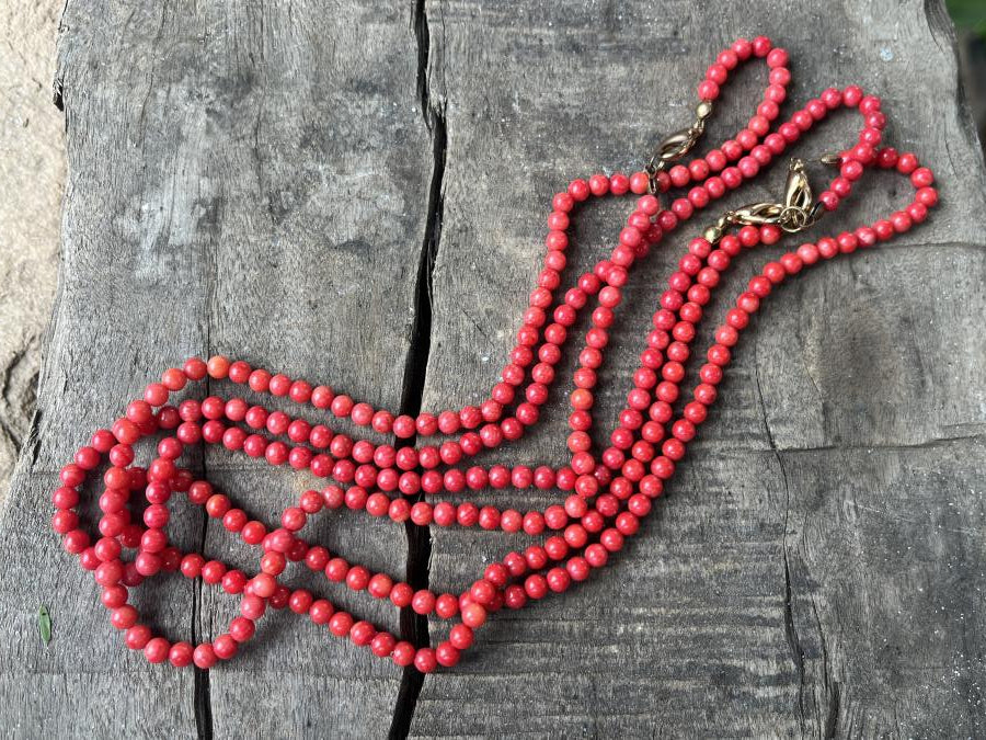Hand Made Red Coral Bead Necklaces - Sold Per Item - From Philippines