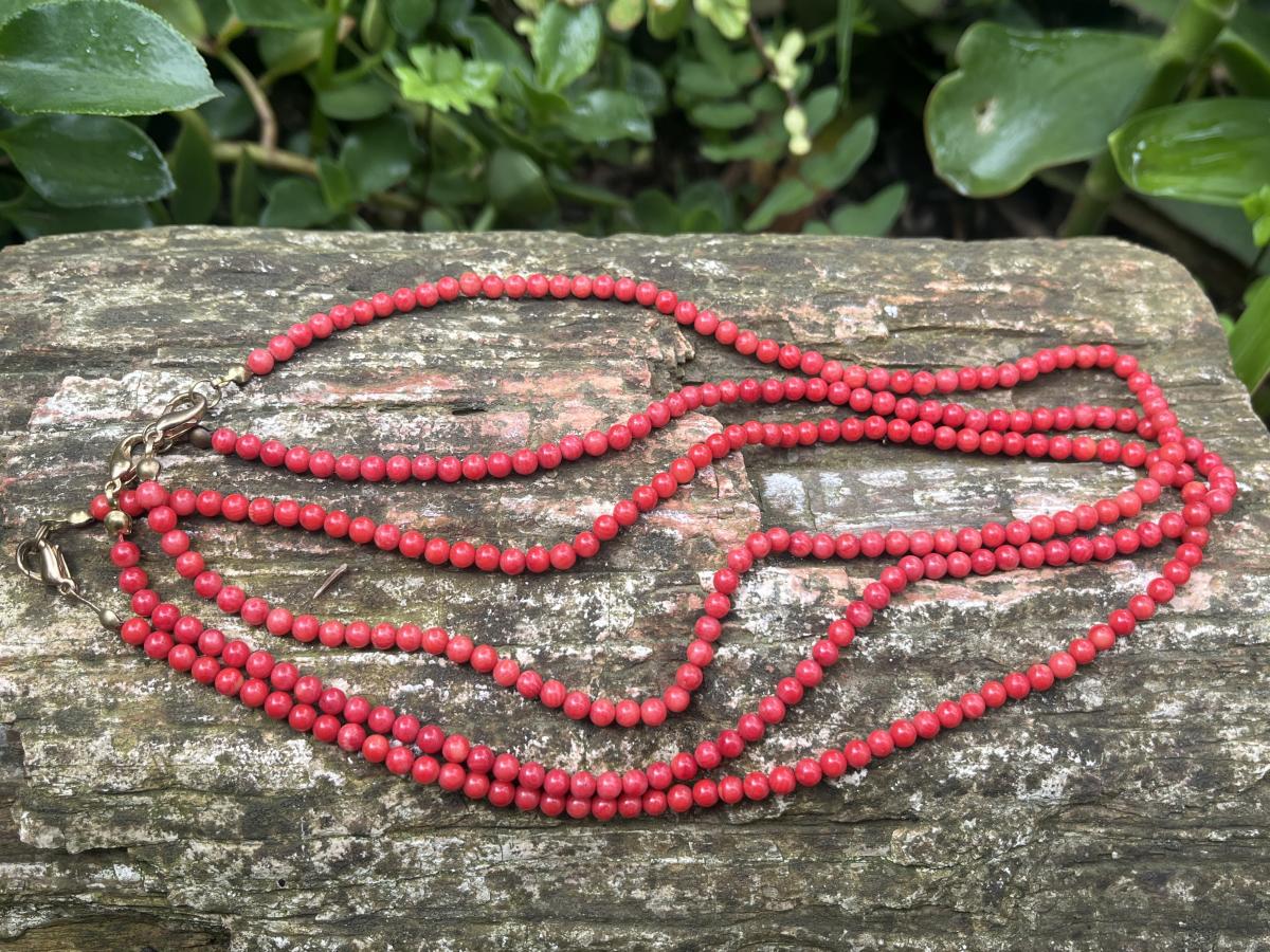 Hand Made Red Coral Bead Necklaces - Sold Per Item - From Philippines