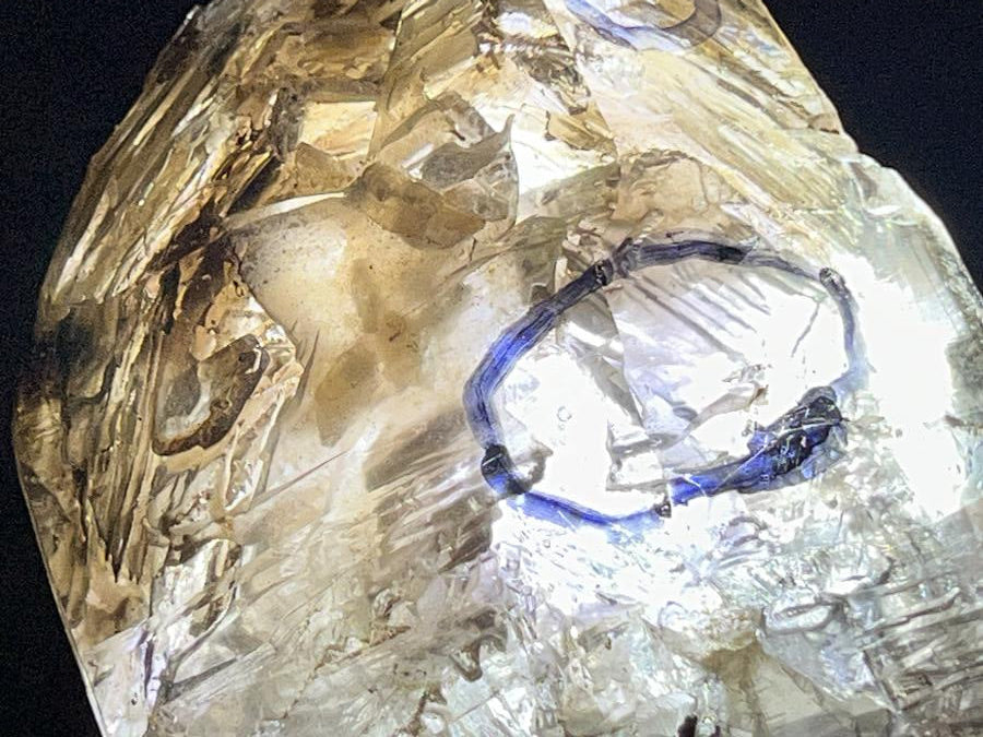 Natural XL Smokey Window Quartz Double Enhydro Crystal x 1 From Brandberg, Namibia