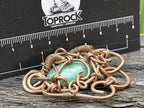 Hand Made Steampunk Jade Copper Wire Art Pendant x 1 From Rustenburg, South Africa