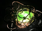 Hand Made Steampunk Jade Copper Wire Art Pendant x 1 From Rustenburg, South Africa