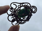 Hand Made Steampunk Jade Copper Wire Art Pendant x 1 From Rustenburg, South Africa