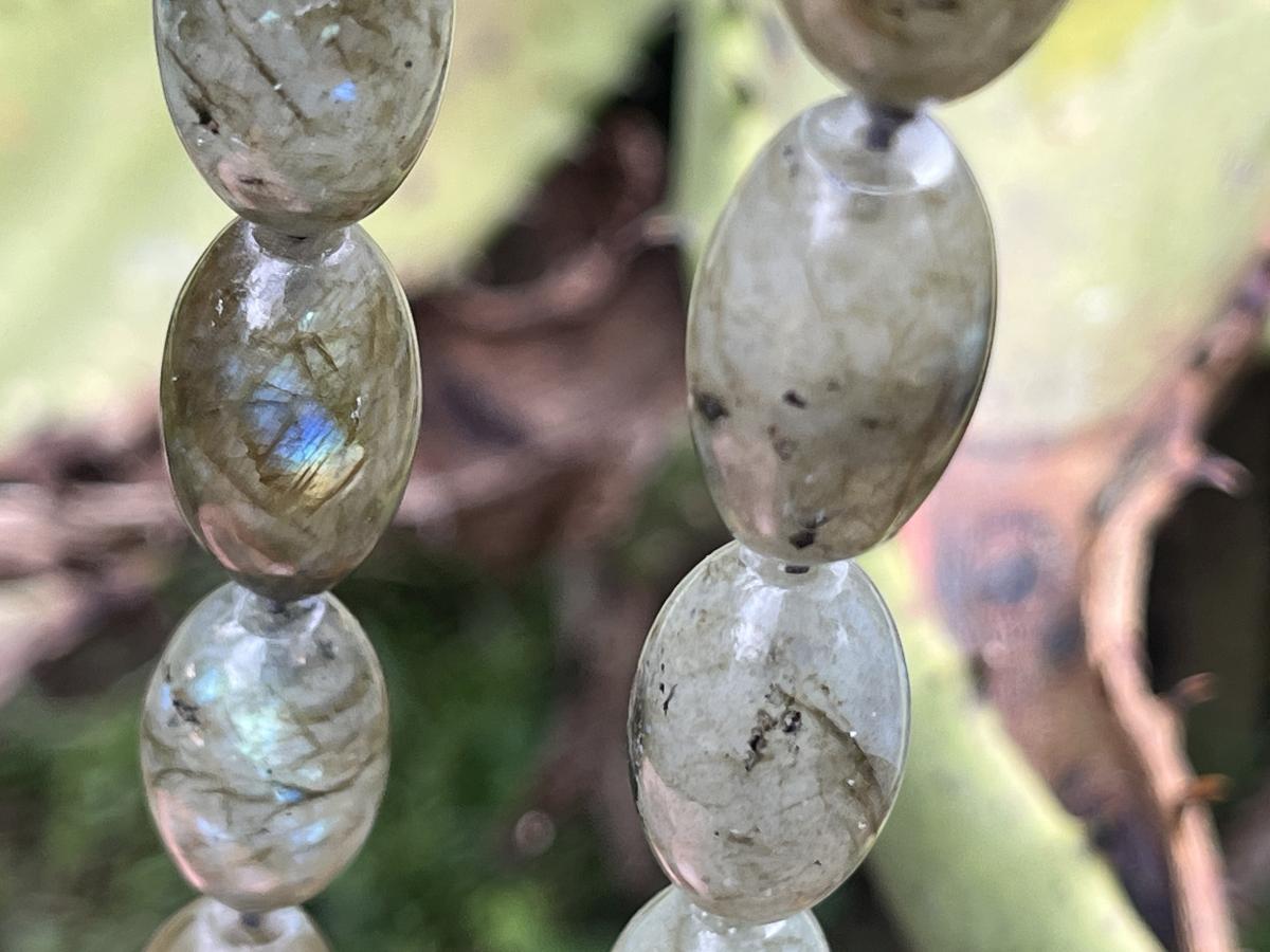 Hand Made Labradorite Bead Necklace x 1 From Tulear, Madagascar