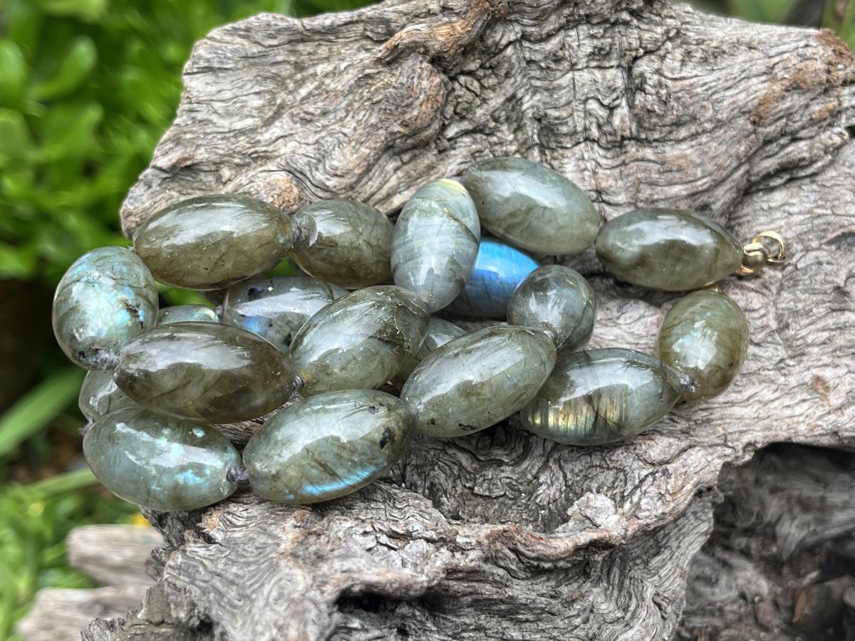 Hand Made Labradorite Bead Necklace x 1 From Tulear, Madagascar