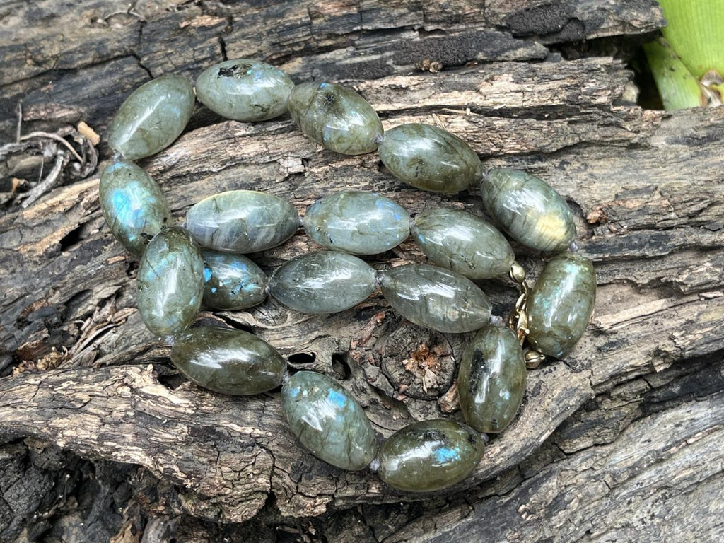 Hand Made Labradorite Bead Necklace x 1 From Tulear, Madagascar