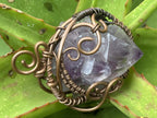Hand Made Spirit Amethyst Copper Wire Art Pendant x 1 From Boekenhouthoek, South Africa