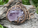 Hand Made Spirit Amethyst Copper Wire Art Pendant x 1 From Boekenhouthoek, South Africa