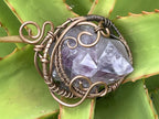 Hand Made Spirit Amethyst Copper Wire Art Pendant x 1 From Boekenhouthoek, South Africa