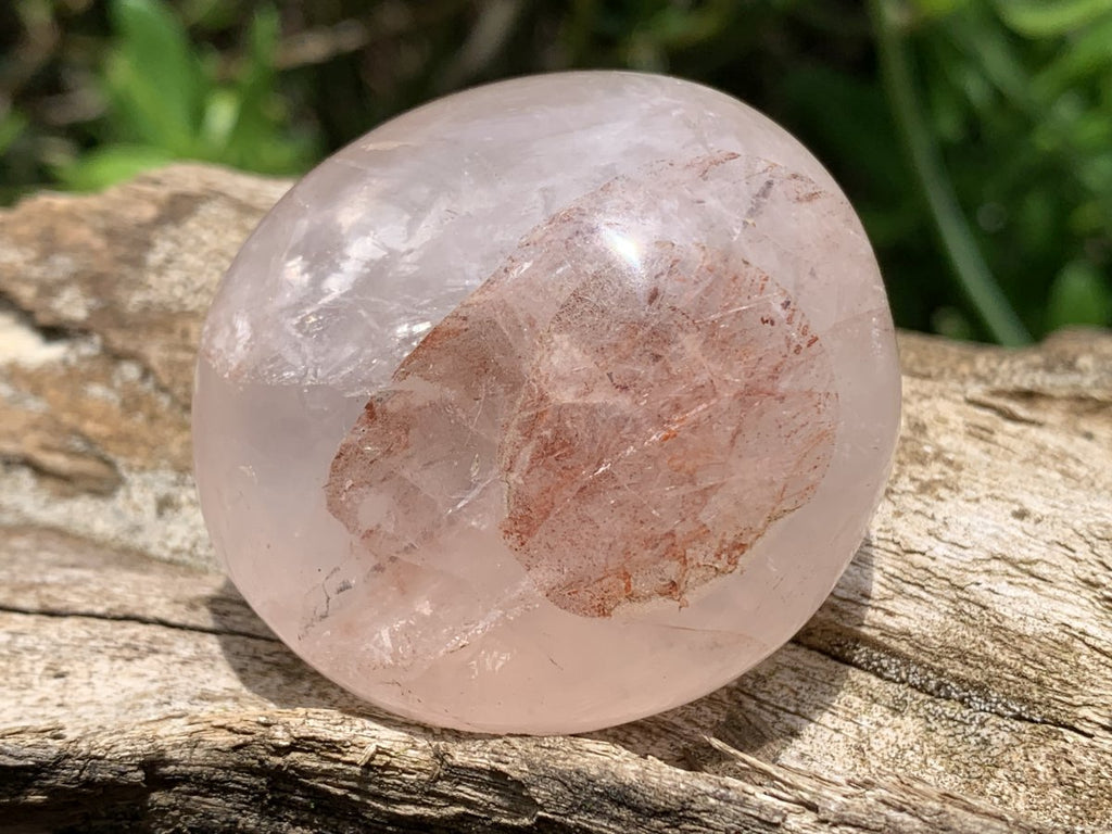 Polished Rose Quartz Palm Stone Basket Bouquet x 1 From Ambatondrazaka, Madagascar