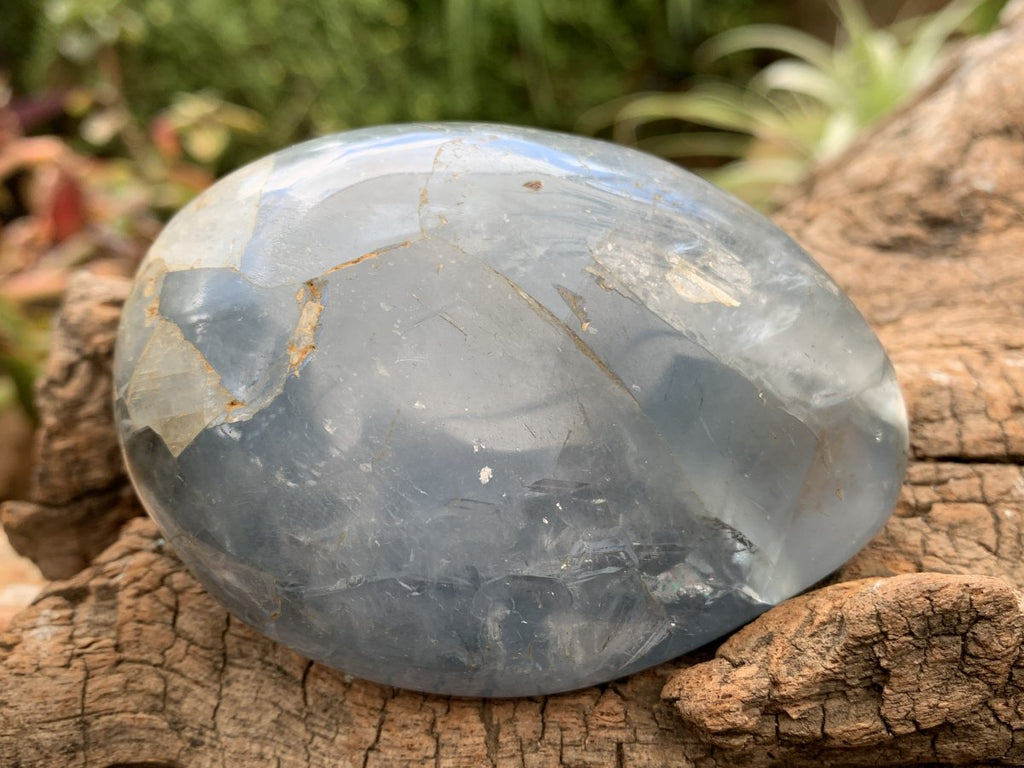 Polished Large Gemmy Blue Celestite Galet Free Form x 1 From Sakoany, Madagascar