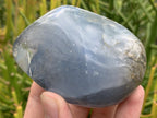 Polished Large Gemmy Blue Celestite Galet Free Form x 1 From Sakoany, Madagascar