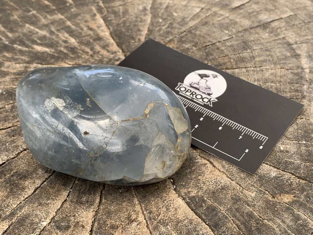 Polished Large Gemmy Blue Celestite Galet Free Form x 1 From Sakoany, Madagascar
