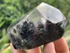 Polished Moss Rock Crystal Faceted Seer Stone x 1 From Madagascar