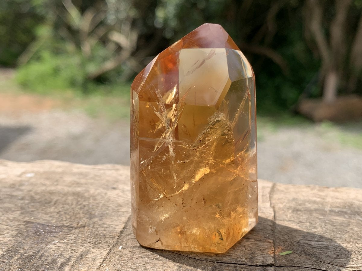 Polished Deep Yellow Citrine Crystal x 1 From Madagascar