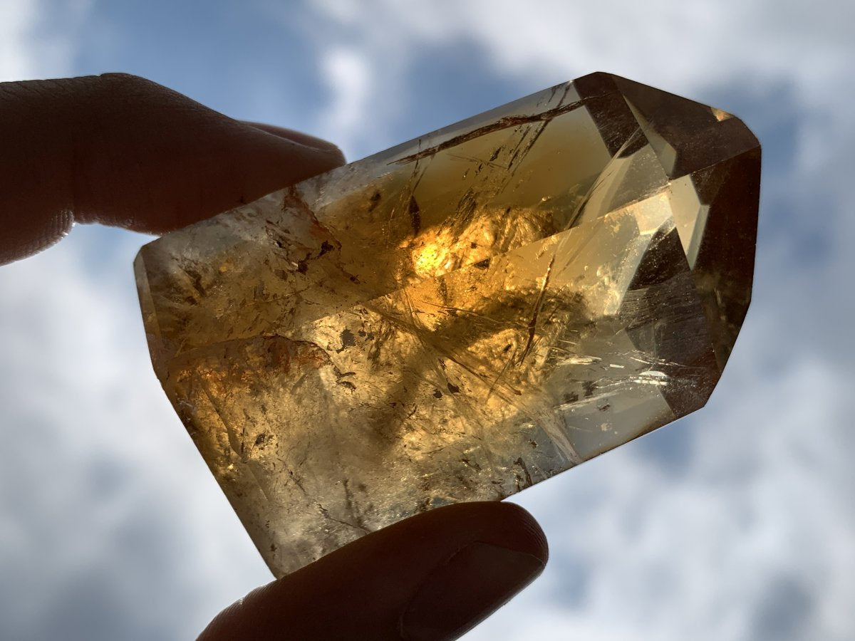 Polished Deep Yellow Citrine Crystal x 1 From Madagascar