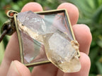 Hand Made Double Terminated Quartz Crystal Pendant x 1 From Brandberg, Namibia