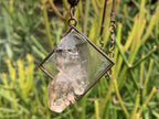 Hand Made Double Terminated Quartz Crystal Pendant x 1 From Brandberg, Namibia