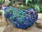 Natural Azurite Drusy Crystalline Specimen with Malachite x 1 From Jakka Mine, Congo