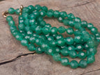 Hand Made Emerald Aventurine Faceted Bead Necklace - Sold Per Item - From Zimbabwe