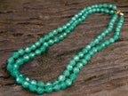 Hand Made Emerald Aventurine Faceted Bead Necklace - Sold Per Item - From Zimbabwe