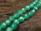 Hand Made Emerald Aventurine Faceted Bead Necklace - Sold Per Item - From Zimbabwe