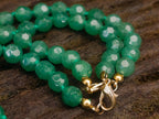 Hand Made Emerald Aventurine Faceted Bead Necklace - Sold Per Item - From Zimbabwe