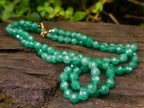 Hand Made Emerald Aventurine Faceted Bead Necklace - Sold Per Item - From Zimbabwe