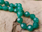 Hand Made Emerald Aventurine Faceted Bead Necklace - Sold Per Item - From Zimbabwe