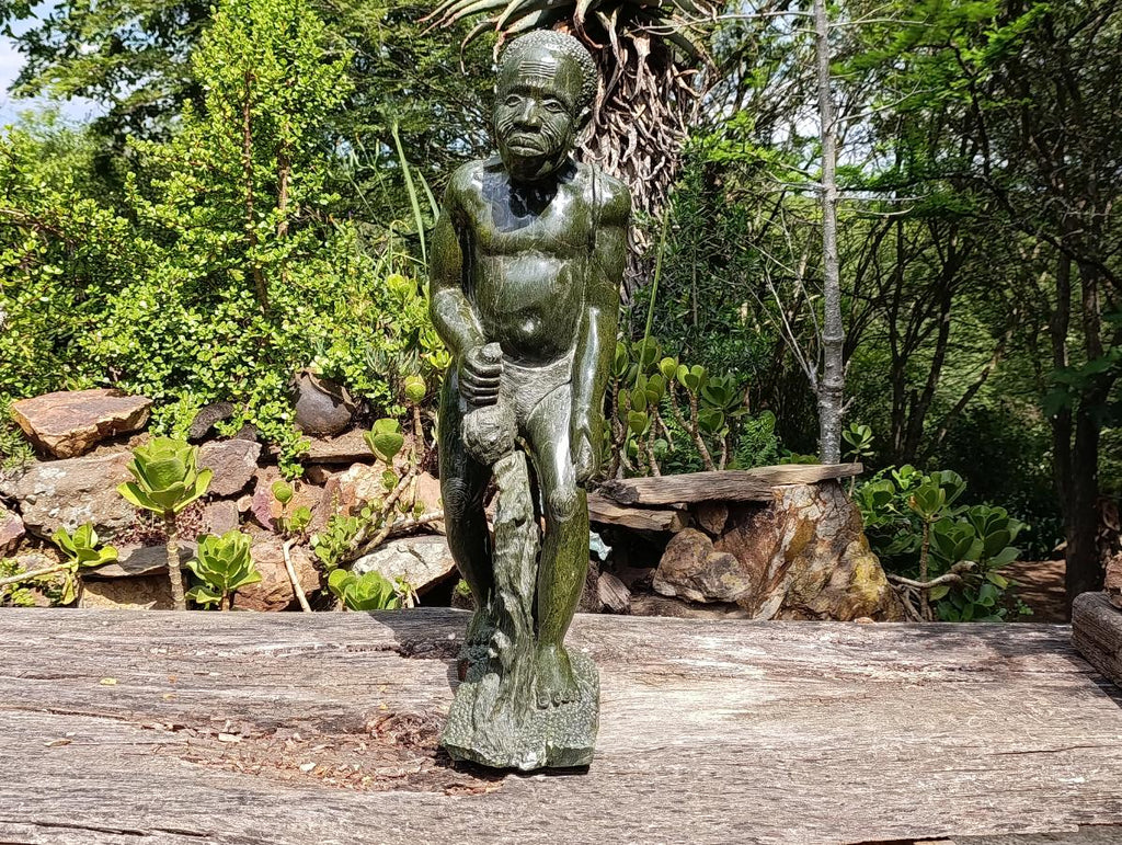 Hand Made XXL Green Verdite Bushman Sculpture x 1 From Zimbabwe