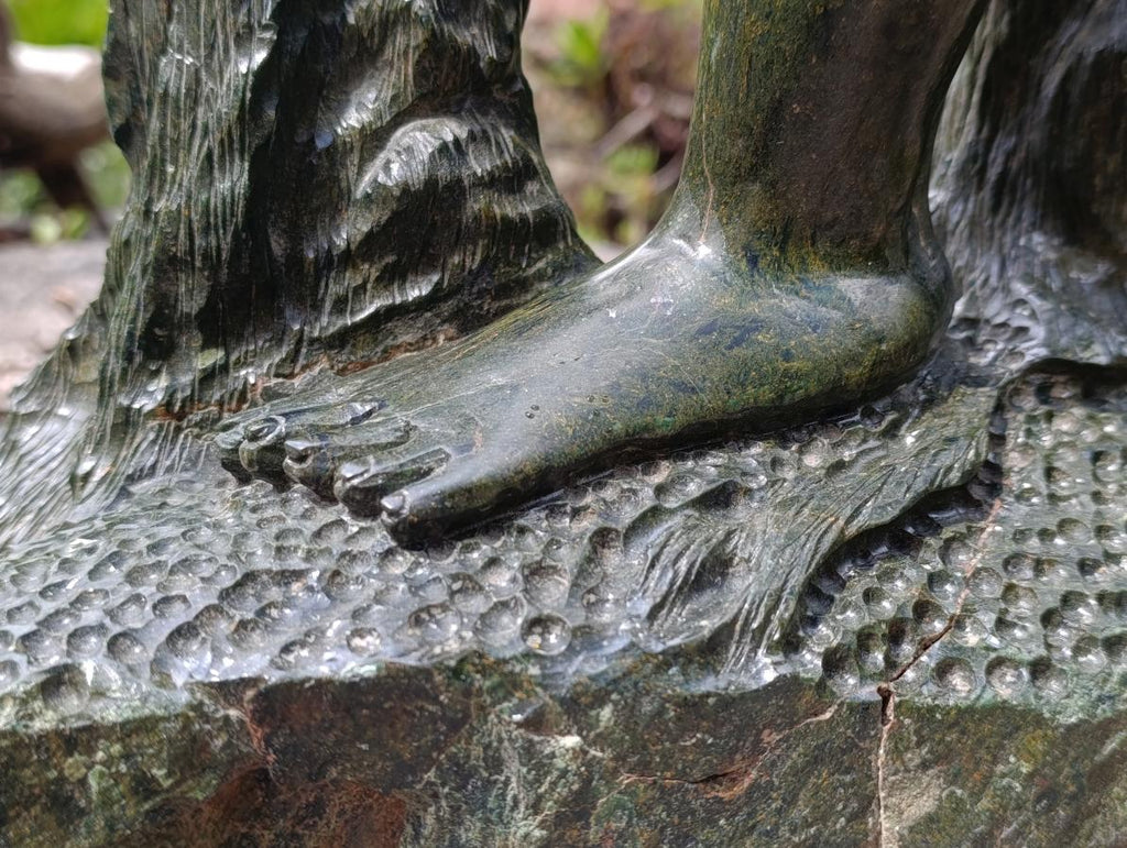 Hand Made XXL Green Verdite Bushman Sculpture x 1 From Zimbabwe