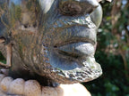 Hand XXL Made Zulu King Bust Verdite Carving x 1 From Southern Africa