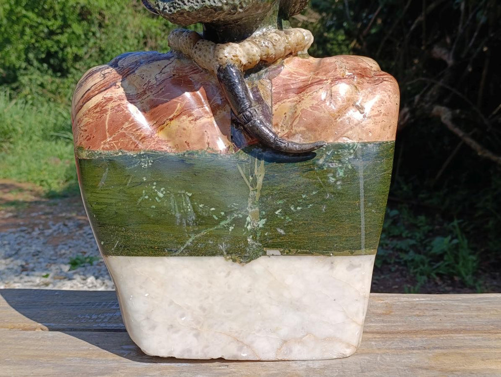 Hand XXL Made Zulu King Bust Verdite Carving x 1 From Southern Africa