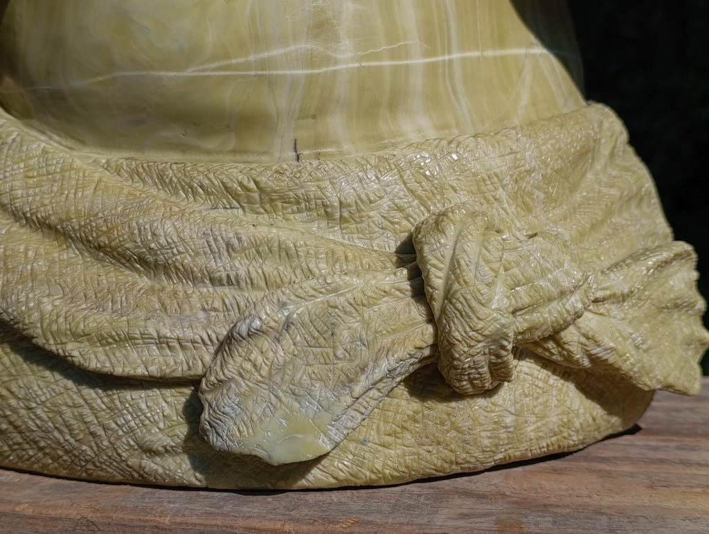 Hand Made XXL Royal Africa Bust Female African Butter Jade Carving x 1 From South Africa