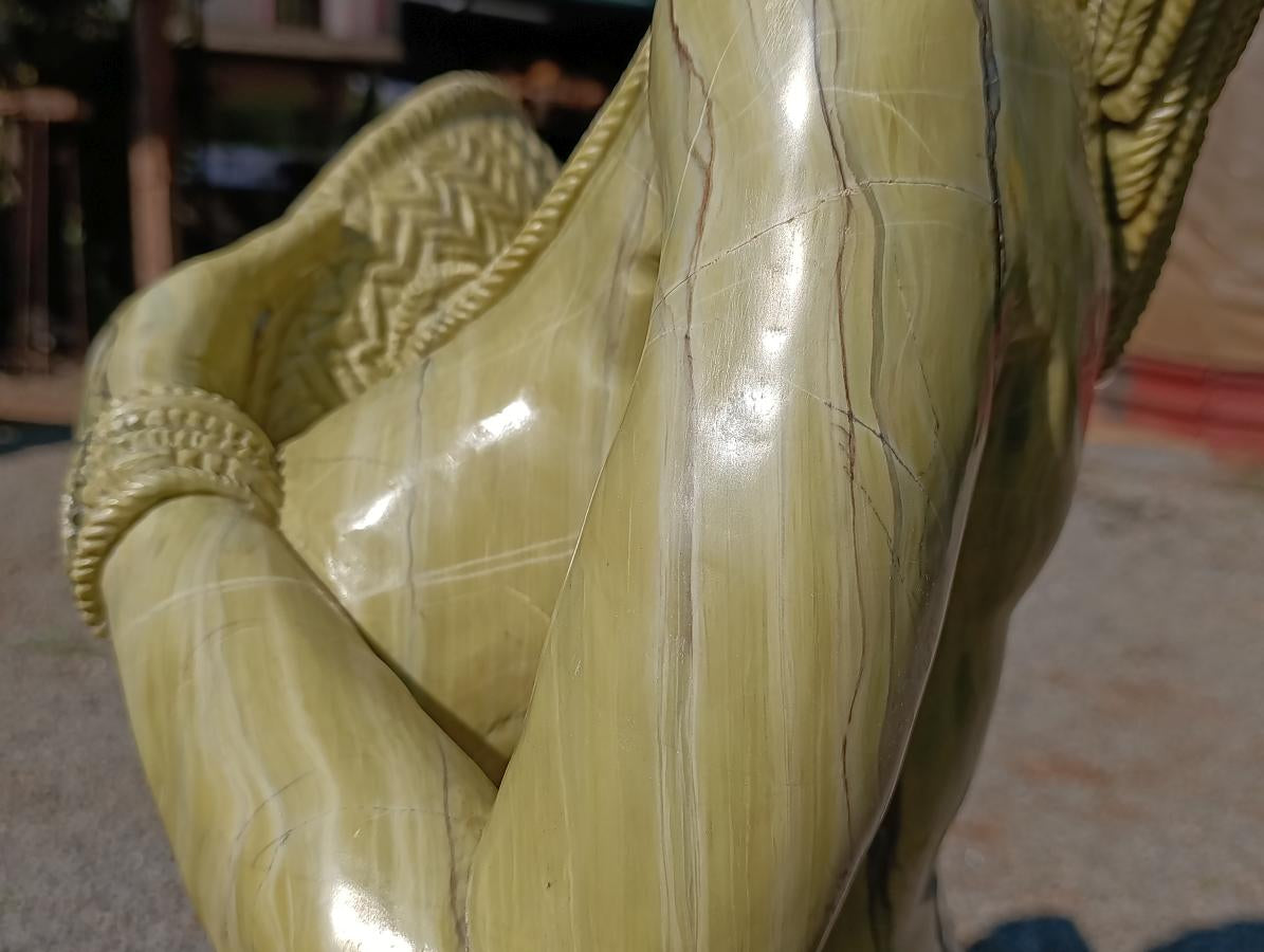 Hand Made XXL Royal Africa Bust Female African Butter Jade Carving x 1 From South Africa