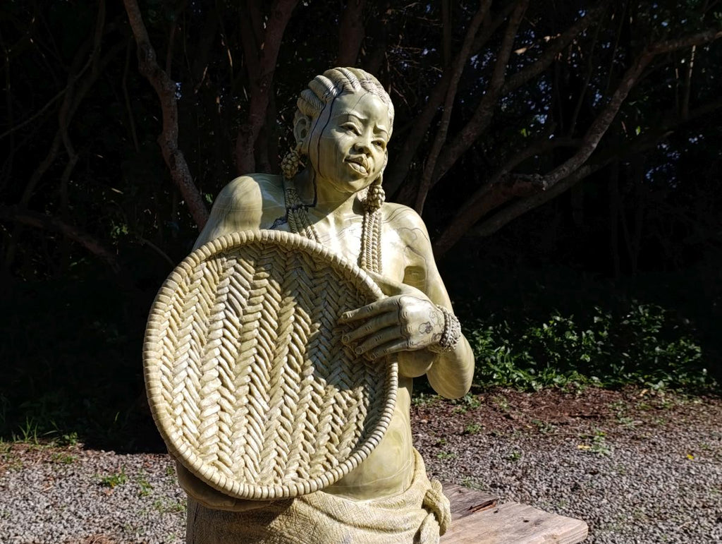 Hand Made XXL Royal Africa Bust Female African Butter Jade Carving x 1 From South Africa