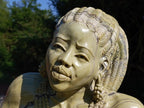 Hand Made XXL Royal Africa Bust Female African Butter Jade Carving x 1 From South Africa