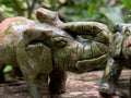Polished Pair of Unakite Elephant Carvings x 1 From South Africa