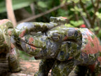 Polished Pair of Unakite Elephant Carvings x 1 From South Africa