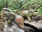 Polished Pair of Unakite Elephant Carvings x 1 From South Africa