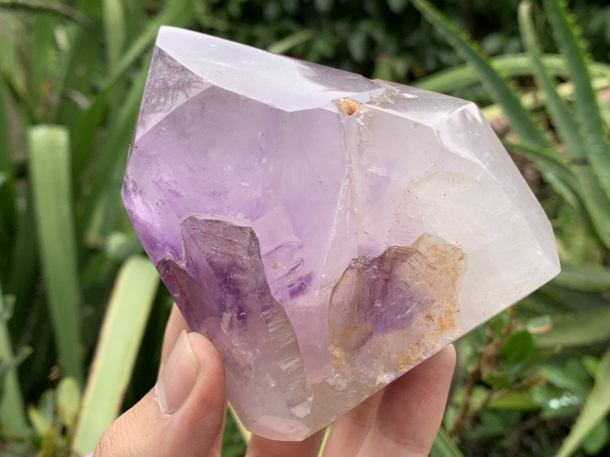 Polished and Natural Window Amethyst Crystal x 1 From Akansobe, Madagascar