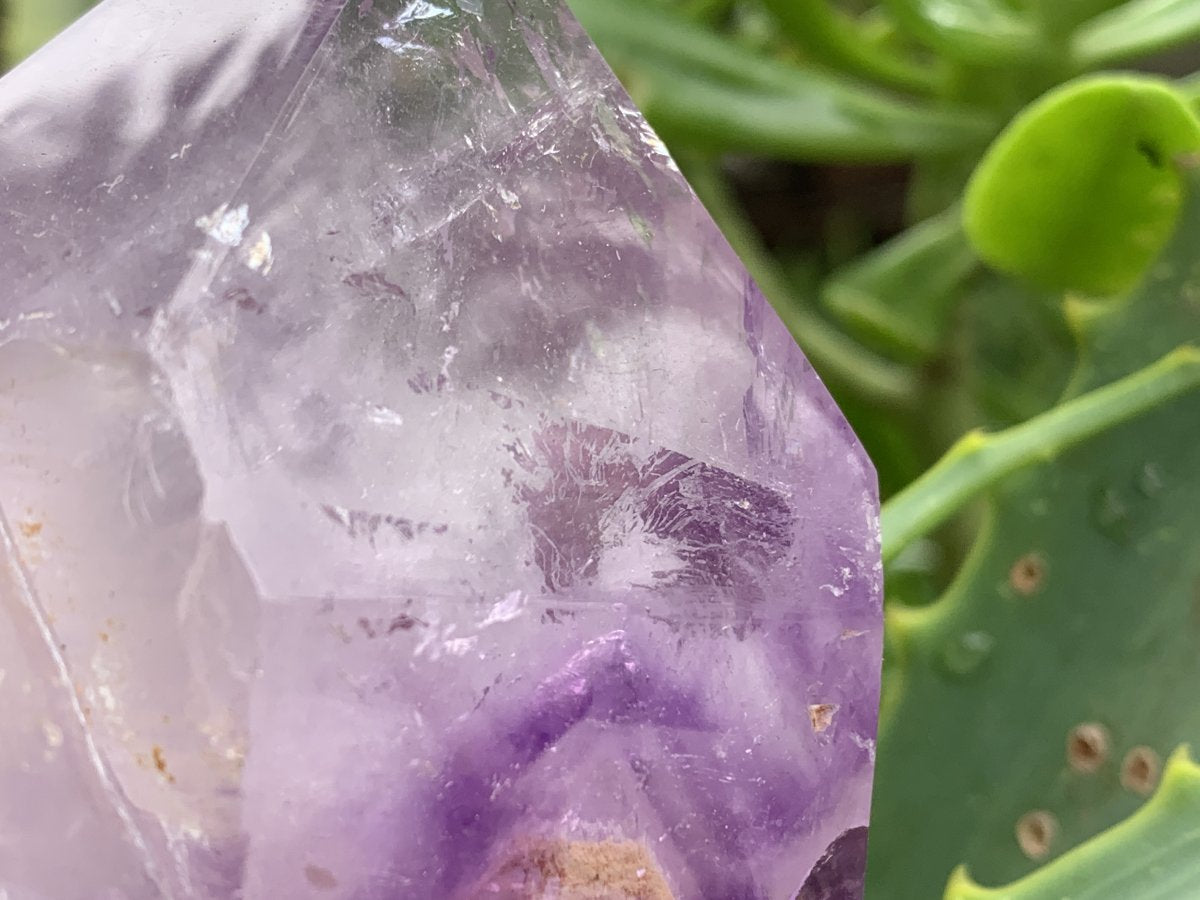 Polished and Natural Window Amethyst Crystal x 1 From Akansobe, Madagascar
