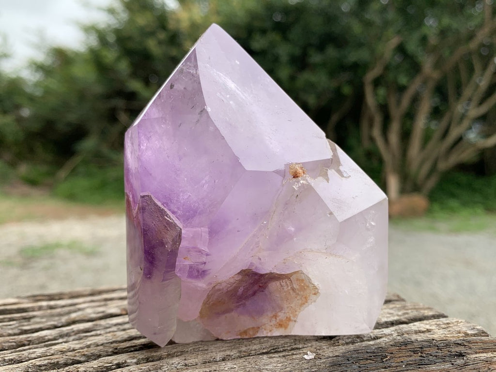 Polished and Natural Window Amethyst Crystal x 1 From Akansobe, Madagascar