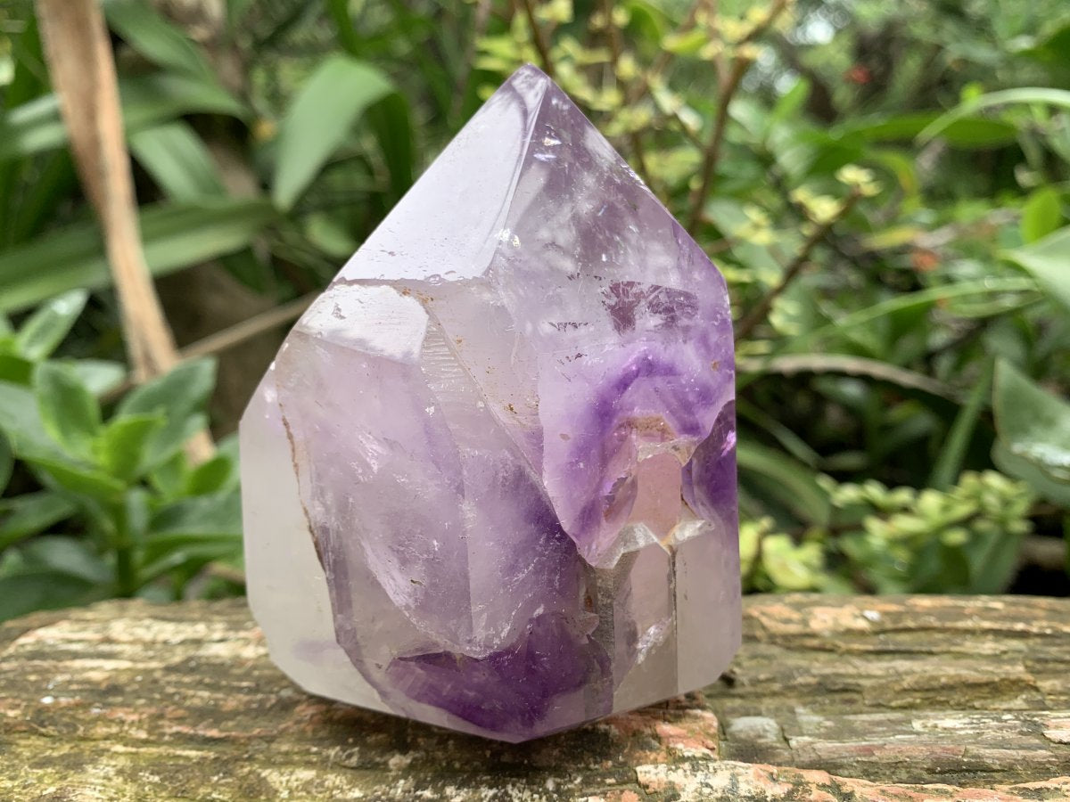 Polished and Natural Window Amethyst Crystal x 1 From Akansobe, Madagascar