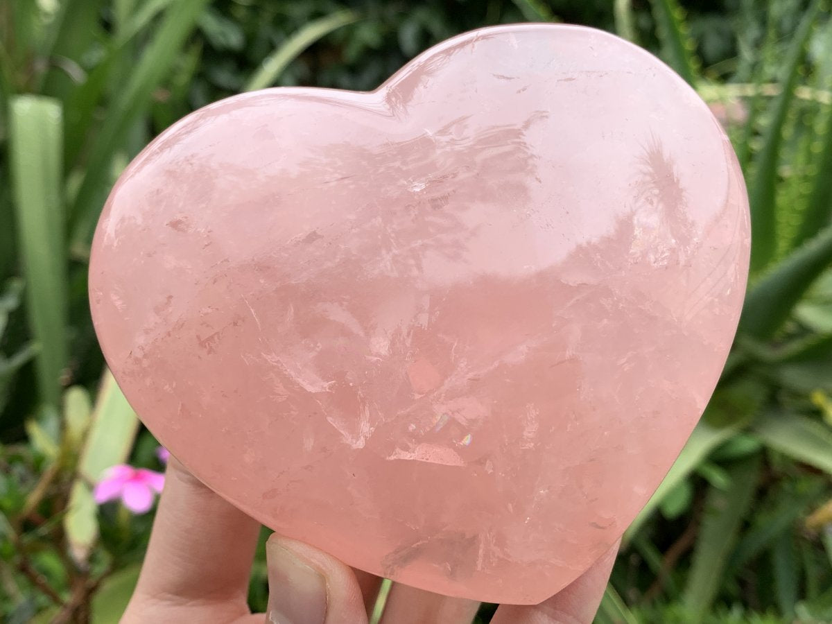 Polished Gemmy Rose Quartz Gemstone Heart x 1 From Madagascar